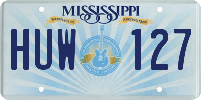 MS license plate HUW127