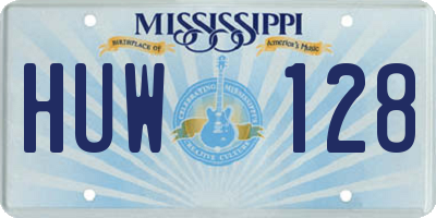 MS license plate HUW128