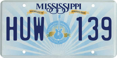 MS license plate HUW139