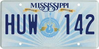 MS license plate HUW142