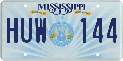 MS license plate HUW144