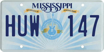 MS license plate HUW147