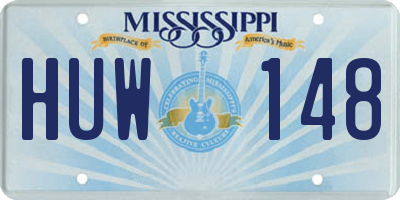 MS license plate HUW148