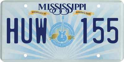 MS license plate HUW155