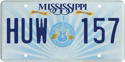MS license plate HUW157