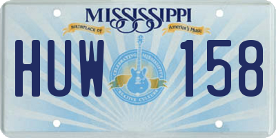MS license plate HUW158