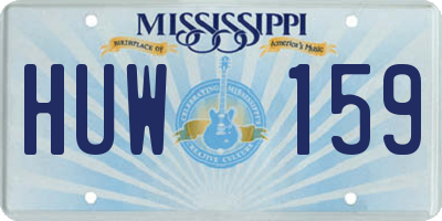 MS license plate HUW159