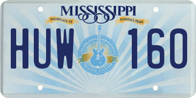 MS license plate HUW160