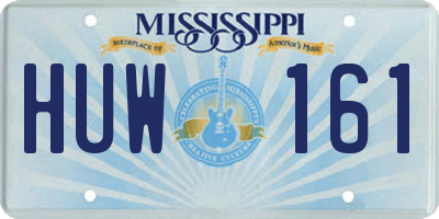 MS license plate HUW161