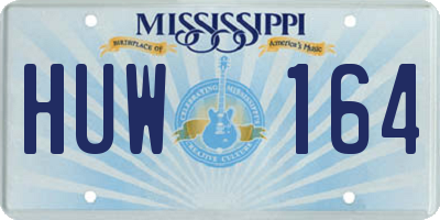 MS license plate HUW164