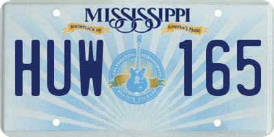 MS license plate HUW165