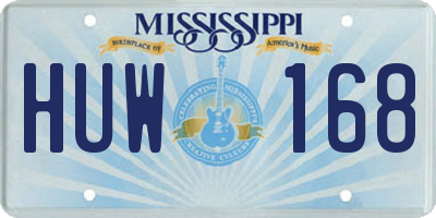 MS license plate HUW168