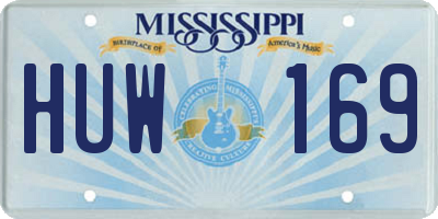 MS license plate HUW169