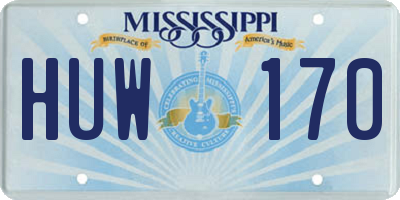 MS license plate HUW170