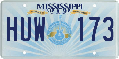 MS license plate HUW173