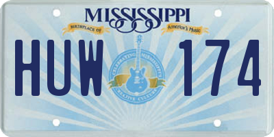 MS license plate HUW174