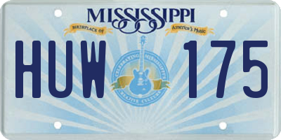 MS license plate HUW175