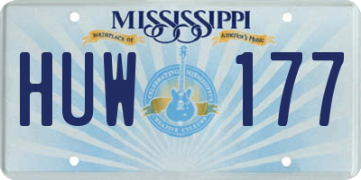 MS license plate HUW177