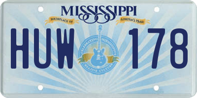MS license plate HUW178