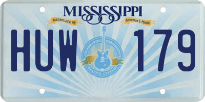 MS license plate HUW179