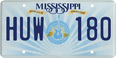 MS license plate HUW180