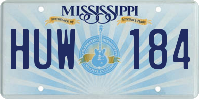 MS license plate HUW184