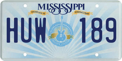 MS license plate HUW189