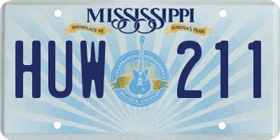 MS license plate HUW211