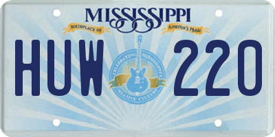 MS license plate HUW220