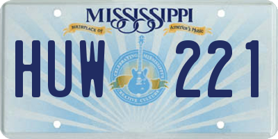 MS license plate HUW221