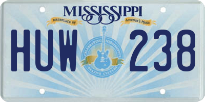MS license plate HUW238