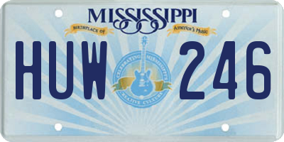 MS license plate HUW246