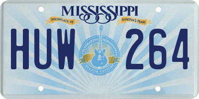 MS license plate HUW264