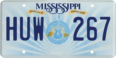 MS license plate HUW267