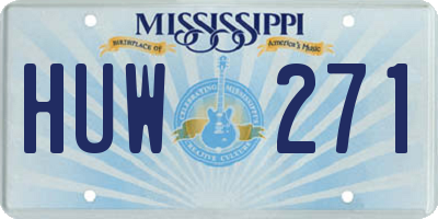 MS license plate HUW271