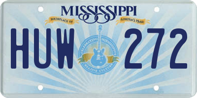 MS license plate HUW272
