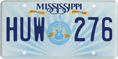 MS license plate HUW276