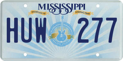MS license plate HUW277