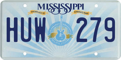 MS license plate HUW279