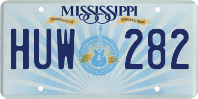MS license plate HUW282