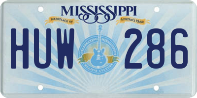 MS license plate HUW286
