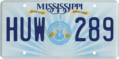 MS license plate HUW289