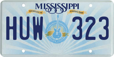 MS license plate HUW323
