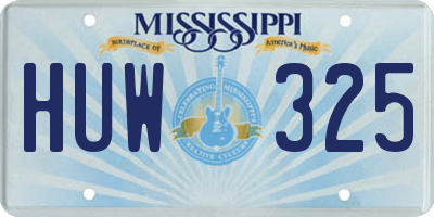 MS license plate HUW325