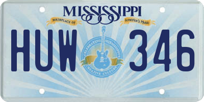MS license plate HUW346