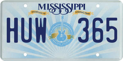 MS license plate HUW365