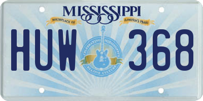 MS license plate HUW368