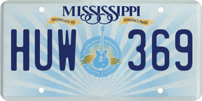 MS license plate HUW369