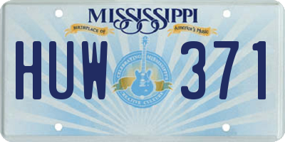 MS license plate HUW371