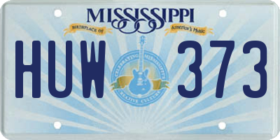 MS license plate HUW373
